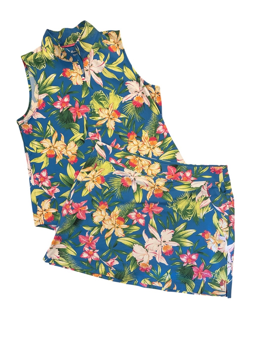 Tommy Bahama IslandZone Tropical Floral Golf Tennis Skort Set, size Large - Picture 2 of 16
